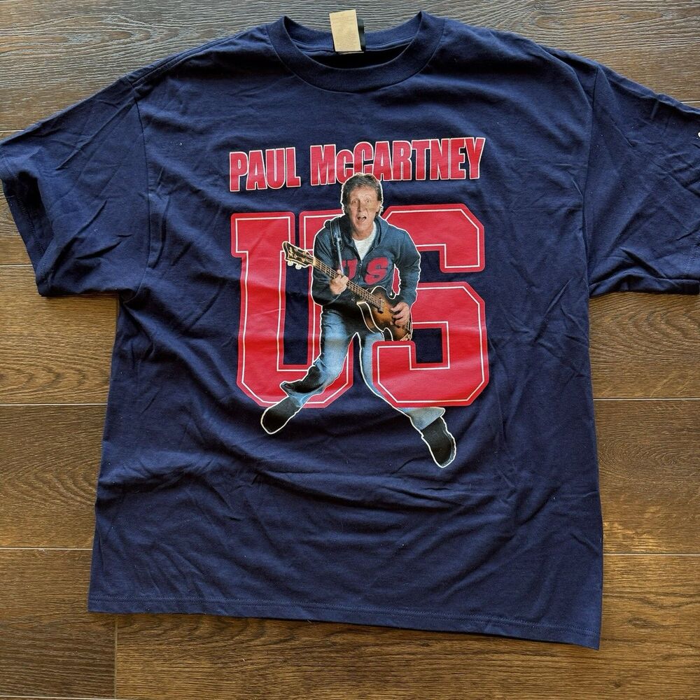 Paul McCartney 2005 US Concert Tour T Shirt Men's XL Giant Tag Navy Blue